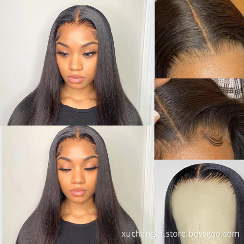 360 Transparent Glueless HD Human Hair Extensions Lace Front Wigs,Straight 360 Frontal Full Lace Human Hair Wig for Black Women
